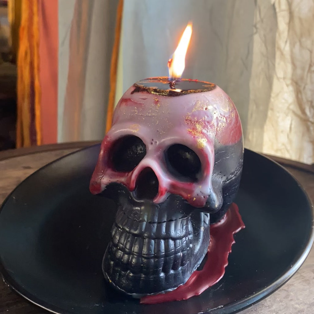 Bleeding Skull Candles